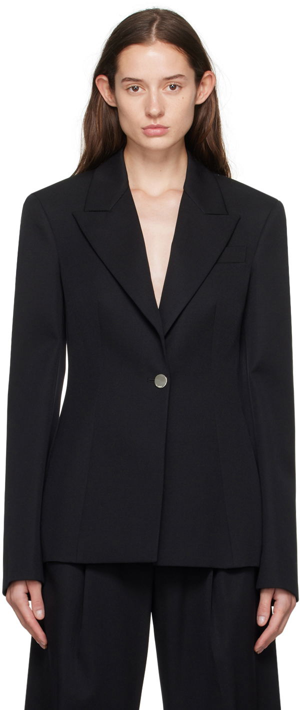 Jacka The Attico The Attico Peaked Lapel Blazer Svart | 241WCG61 W046