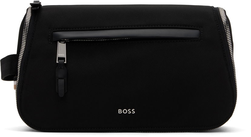 Resväska BOSS Recycled Nylon Washbag Svart | 50536123