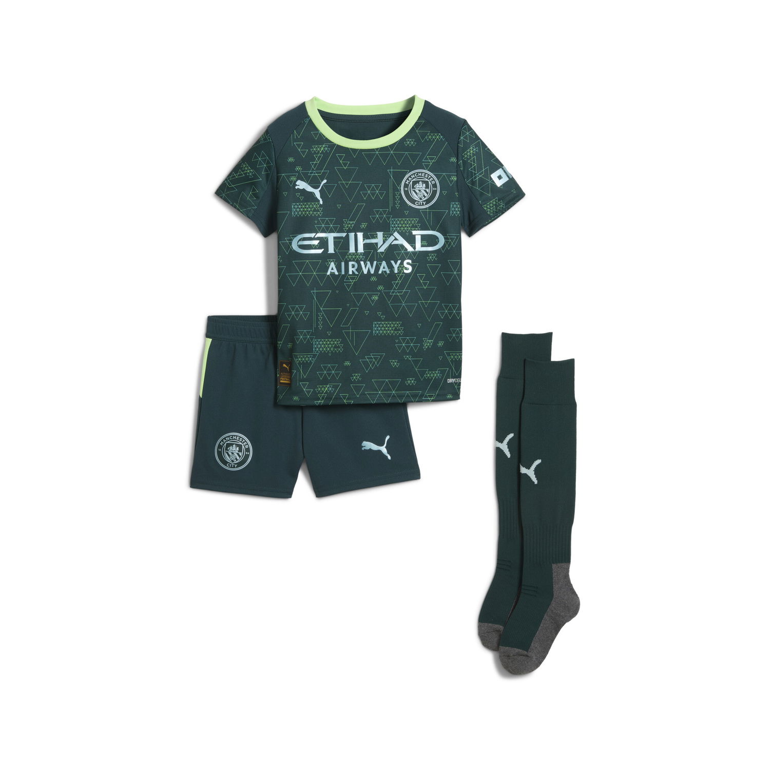 Träningsoverall Puma Manchester City 4th Kit 25/26 Children's Minikit 4-5Y Grön | 782695_04, 0