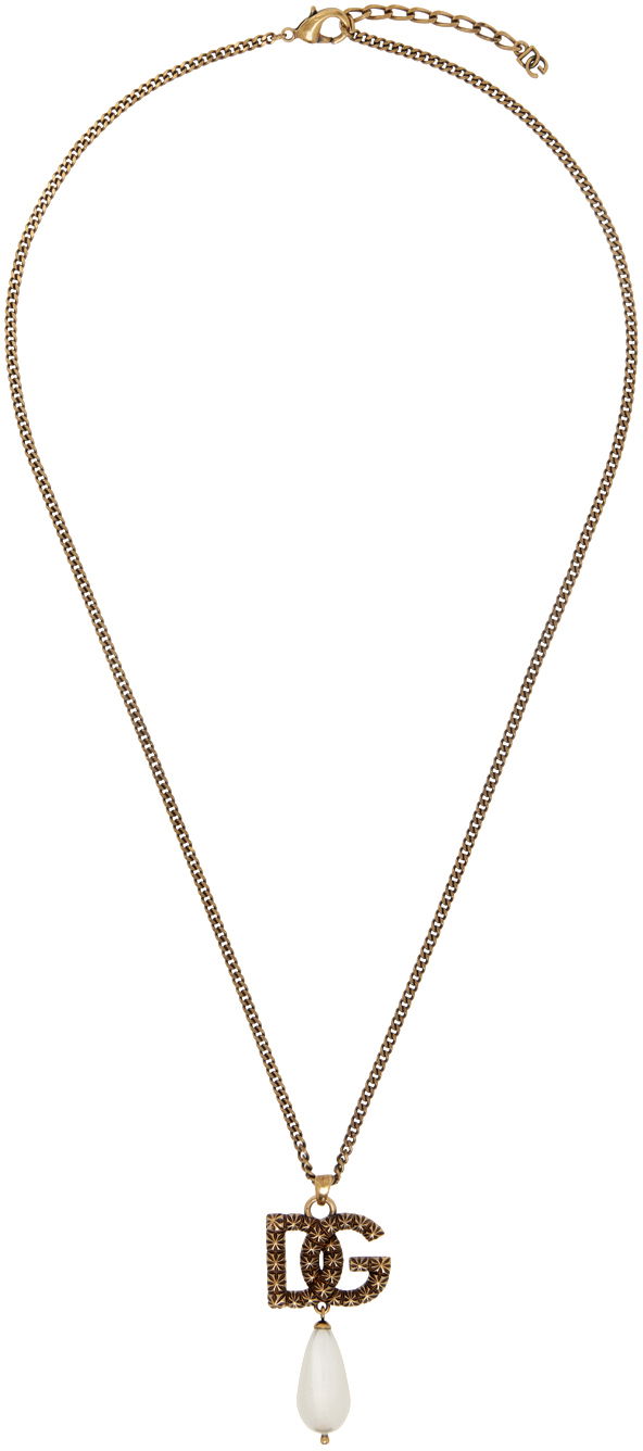 Halsband Dolce & Gabbana Dolce & Gabbana Pendant & Pearl Necklace Metallisk | WNQ6L1 W1111