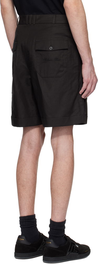 Shorts Balmain Balmain Pleated Bermuda Shorts Svart | EH0PB007VE90, 2