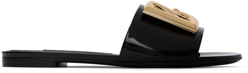 Sneakers och skor Dolce & Gabbana Black Logo Slides Svart | CQ0455 A1037, 0