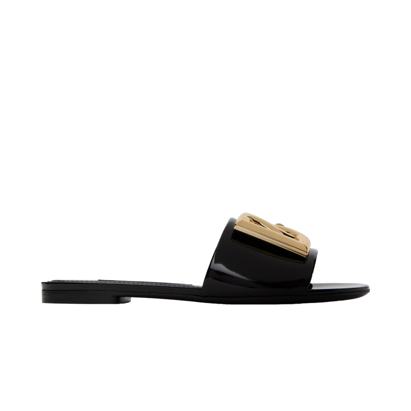 Sneakers och skor Dolce & Gabbana Black Logo Slides Svart | CQ0455 A1037