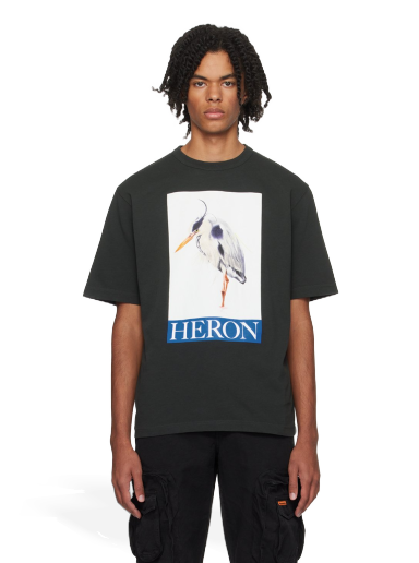 T-shirt HERON PRESTON Bird Painted T-Shirt Svart | HMAA032F23JER0041046