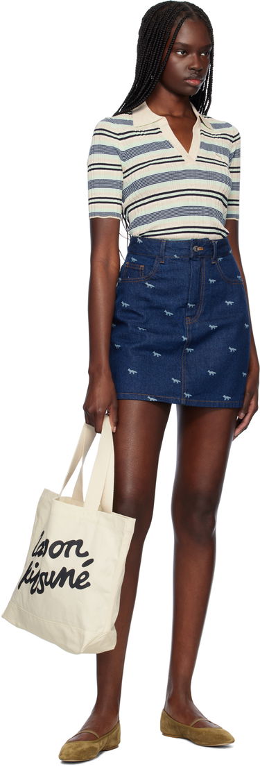 Polotröja MAISON KITSUNÉ Maison Kitsuné Fine Rib Striped Polo Flerfärgad | OW00203KT1122, 4