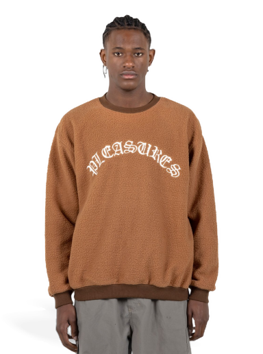 Sweatshirt Pleasures Mars Sherpa Crewneck Brown Brun | P23SP019-BROWN