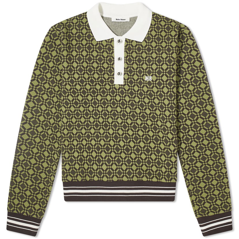 Sweatshirt Wales Bonner Power 1/4 Zip Top Grön | WS24JE29-JE07-7800