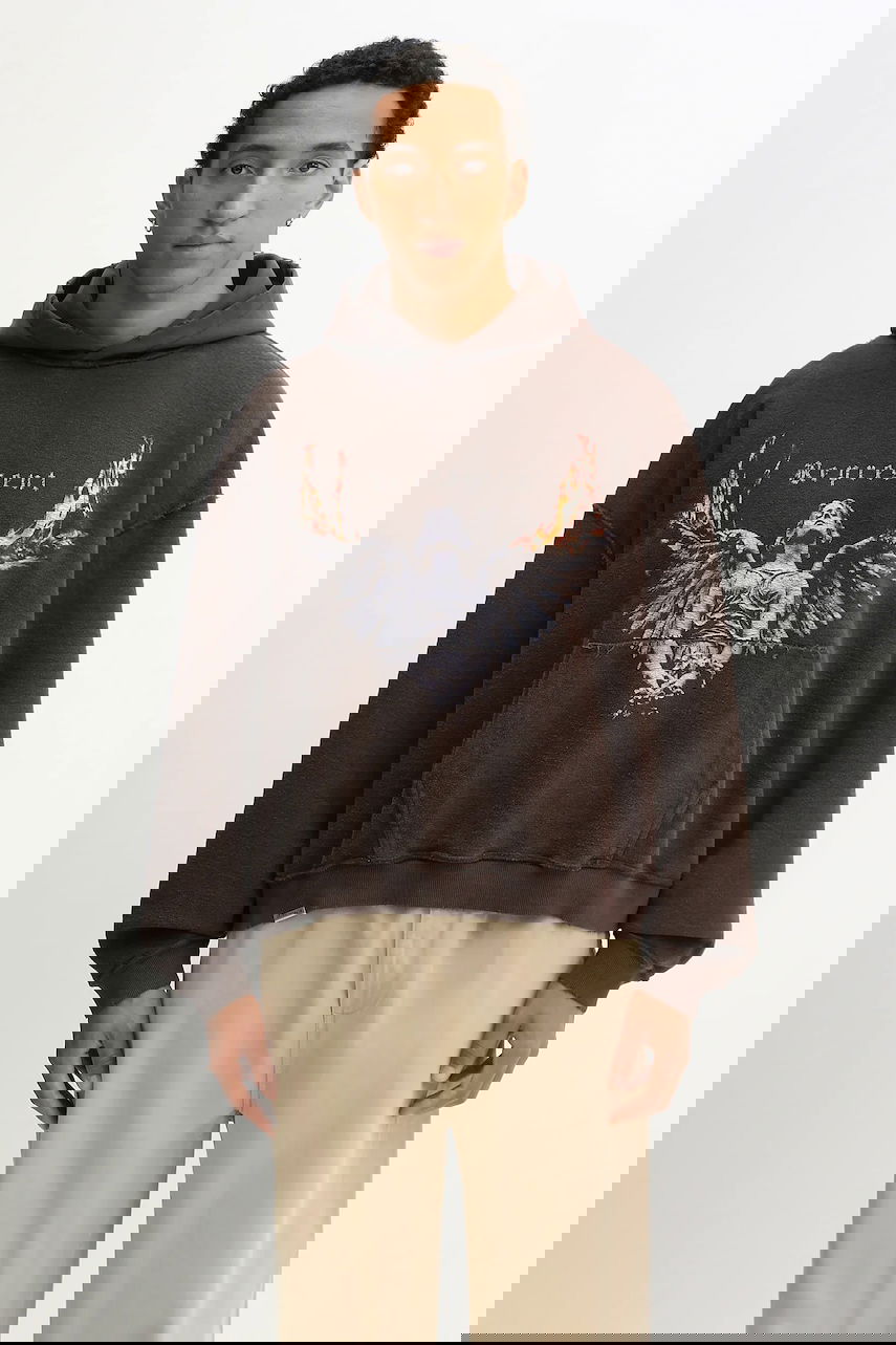 Sweatshirt Represent Clo Reversible Living Legacy Tour Hooded Cotton Sweatshirt Brun | MLM100366, 0