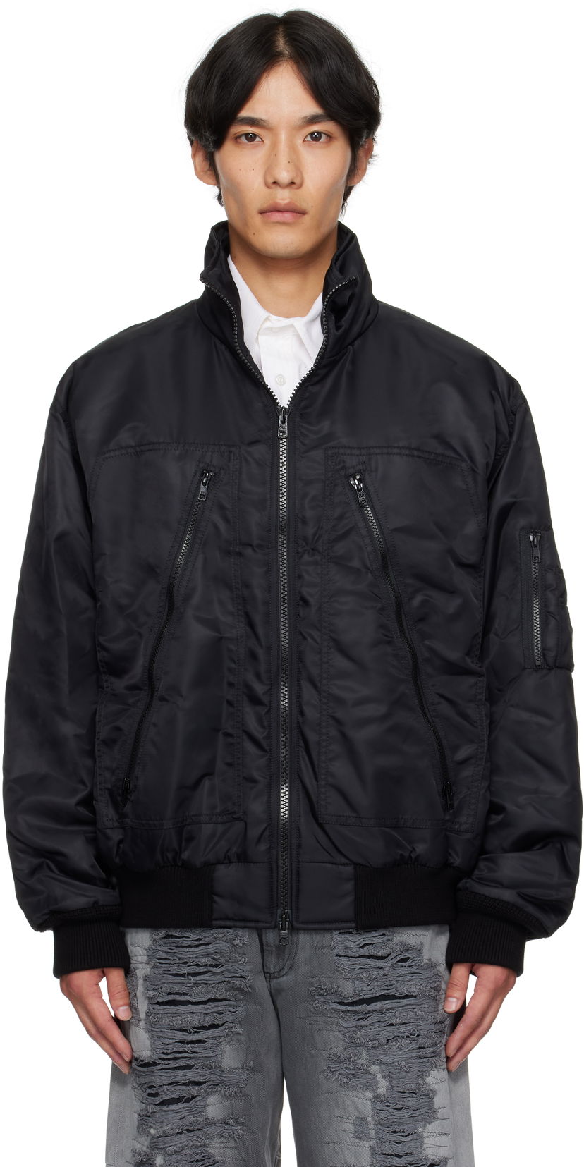 Bomberjacka Maison Margiela MM6 Maison Margiela Sports Bomber Jacket Svart | SH0AM0053 M35257