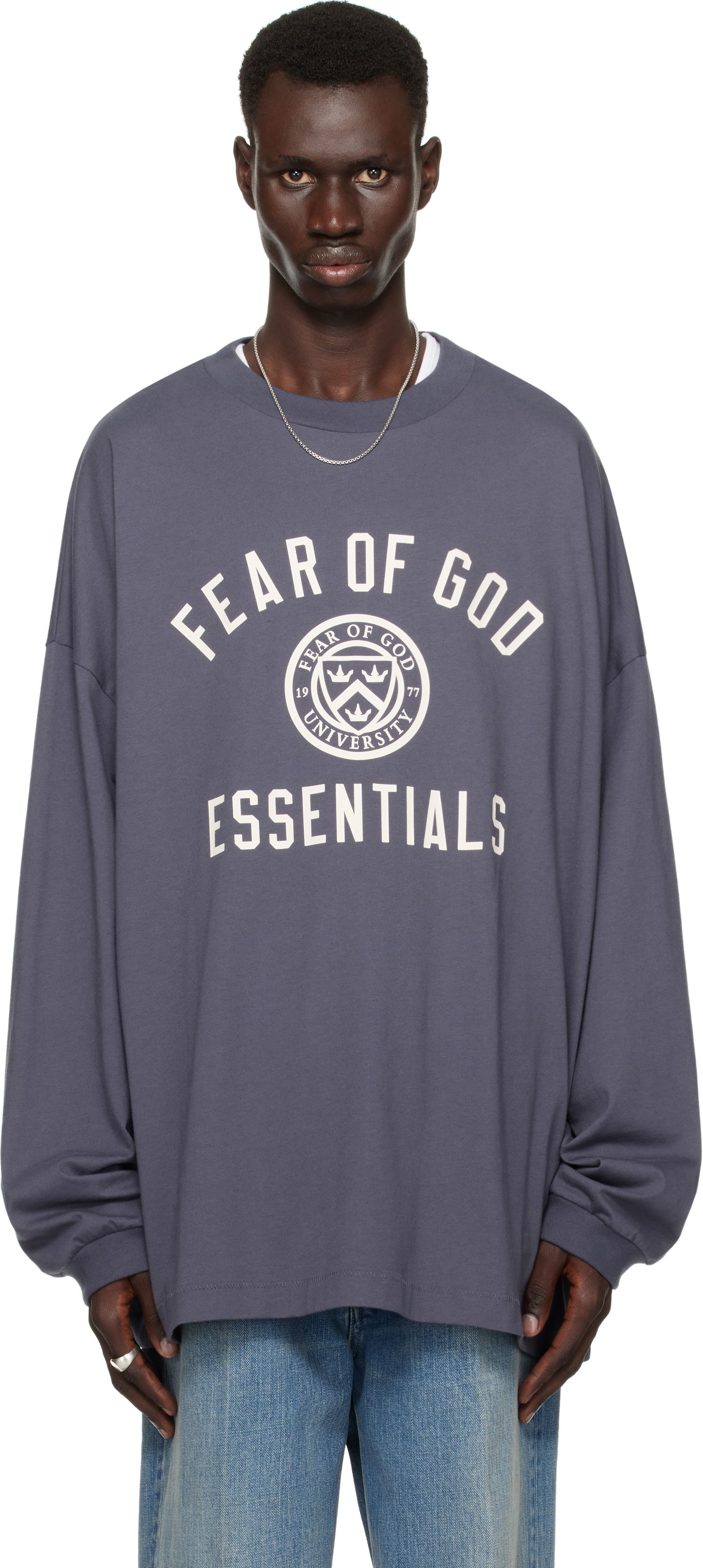 Sweatshirt Fear of God Fear of God ESSENTIALS Jersey Long Sleeve T-Shirt Purpur | 125HO244204F, 0