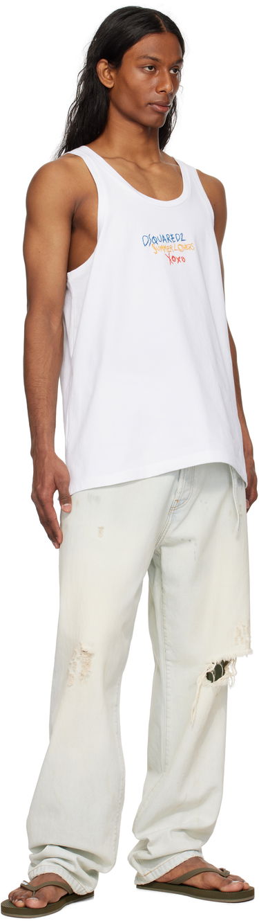 Linne DSQUARED2 Dsquared2 'Summer Lovers' Sport Fit Tank Top Vit | S78NL0034-S24583-100, 3