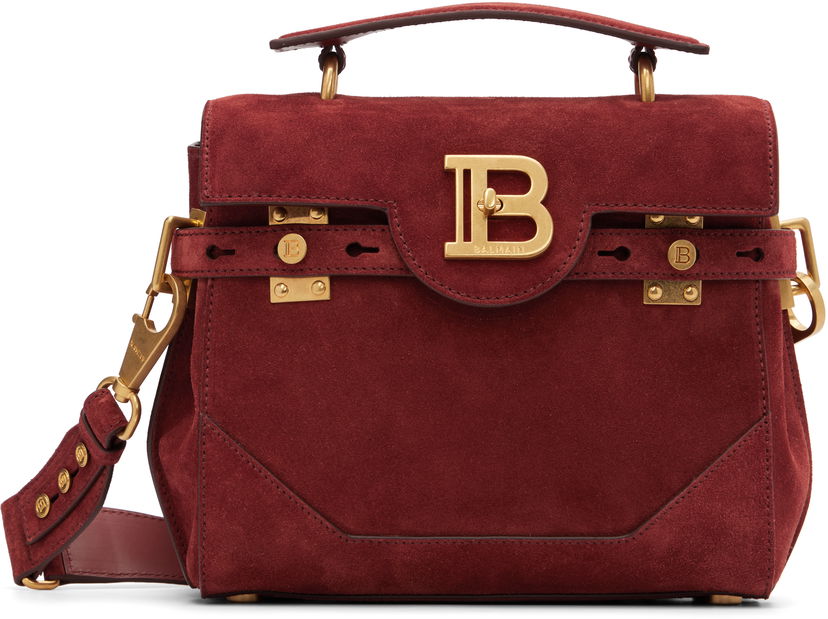 Handväska Balmain Balmain B-Buzz 23 Suede Bag Bourgogne | FN0DB526LCRA