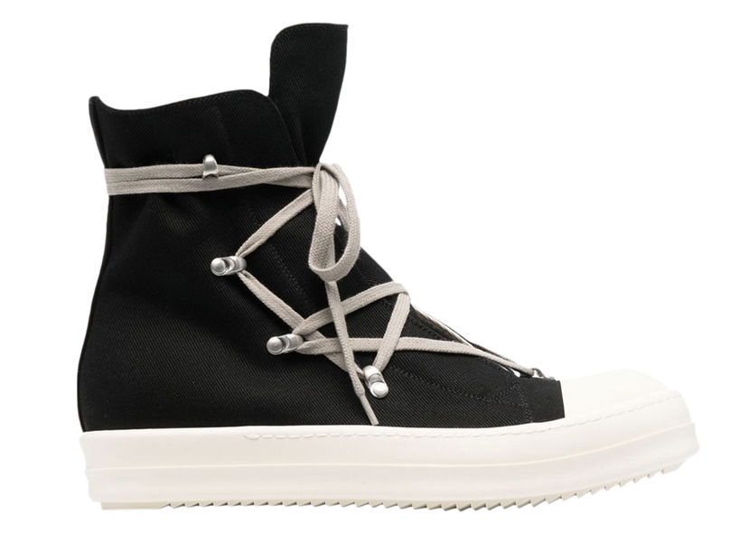 Sneakers och skor Rick Owens DRKSHDW Strobe Cotton Denim Hexa High Black Milk (W) Svart | DS02B4805 DQ 911