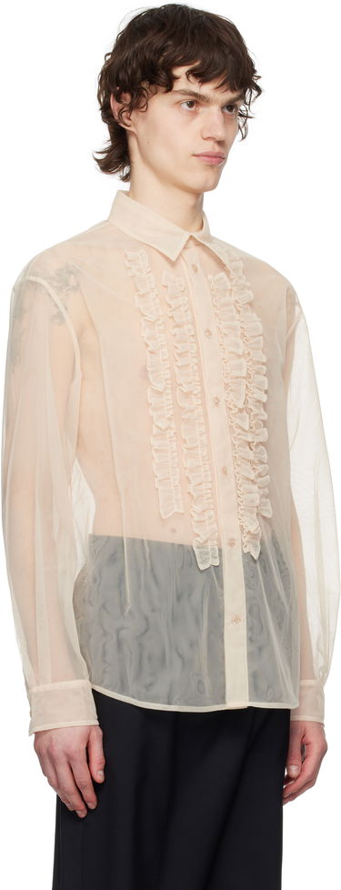 Skjorta Simone Rocha Simone Rocha Sheer Ruffle Bib Shirt Svart | 5241 0069, 4