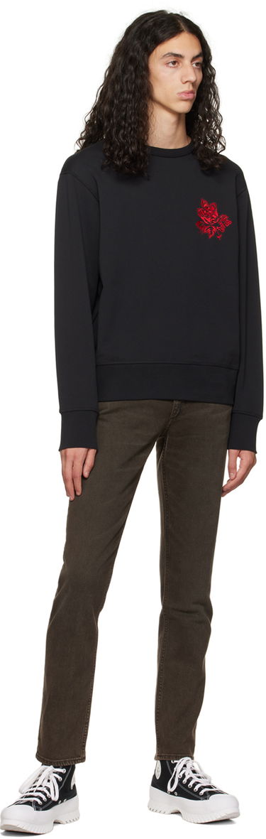 Sweater rag & bone Lunar New Year Embroidered Sweatshirt Svart | MBC22HT058NY58, 3