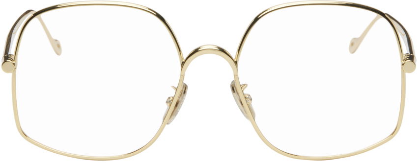 Solglasögon Loewe Gold Square Glasses Metallisk | LW50055U@55030, 0