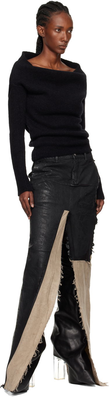 Sweater Rick Owens Rick Owens Concordians Runway Draped Neck Long Sleeve Sweater Svart | RO02E4675 KWP, 3