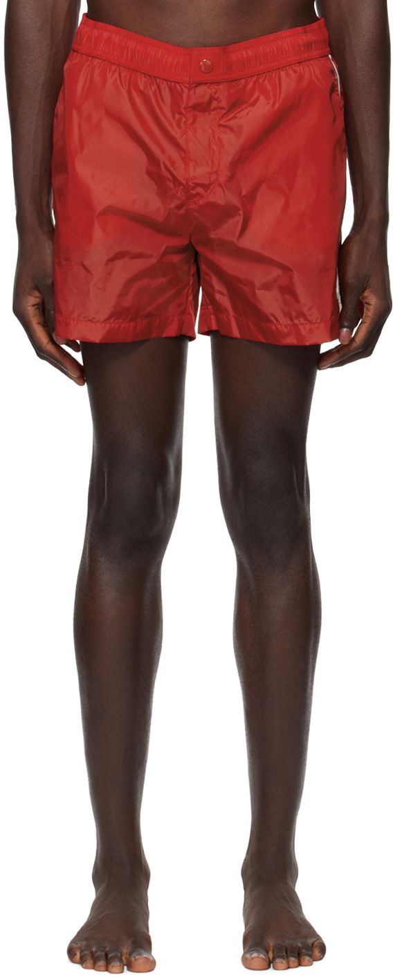 Badkläder Moncler Patch Swim Shorts Röd | J10912C0002153326, 0