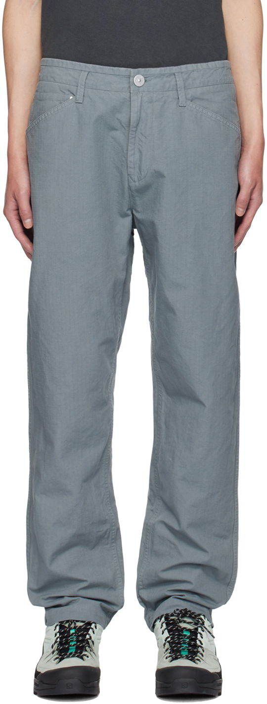 Byxor Stone Island Gray Straight-Leg Trousers Grå | 811532312