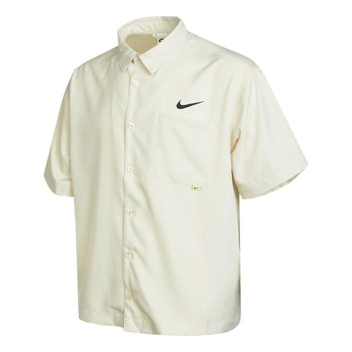 Skjorta Nike Sportswear Logo Single Breasted Shirt Beige | DX6308-244