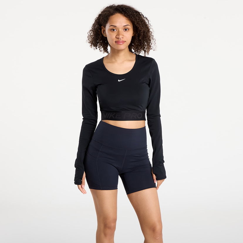 Crop top Nike Pro Dri-FIT Cropped Long-Sleeve Top Svart | HV9992-010