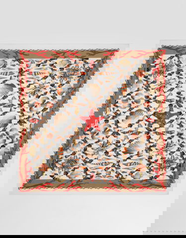 Halsduk Dolce & Gabbana Dolce & Gabbana Shell-Print Silk Scarf Flerfärgad | GQ704EG0TIVHA5PP, 2