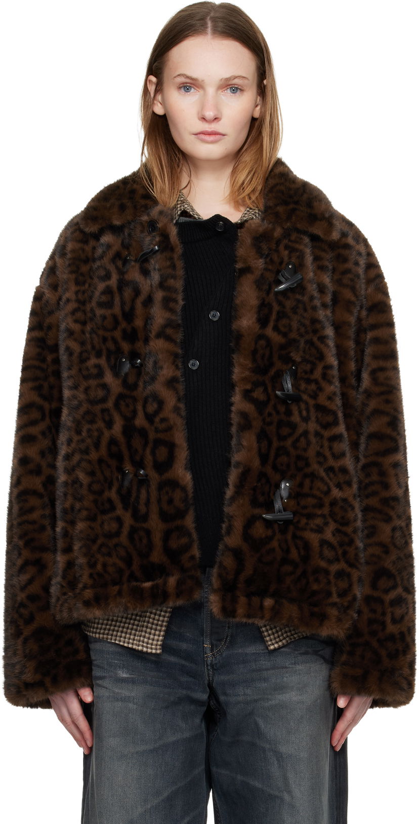 Jacka Andersson Bell Andersson Bell Leopard Fur Duffle Jacket Brun | awa735u