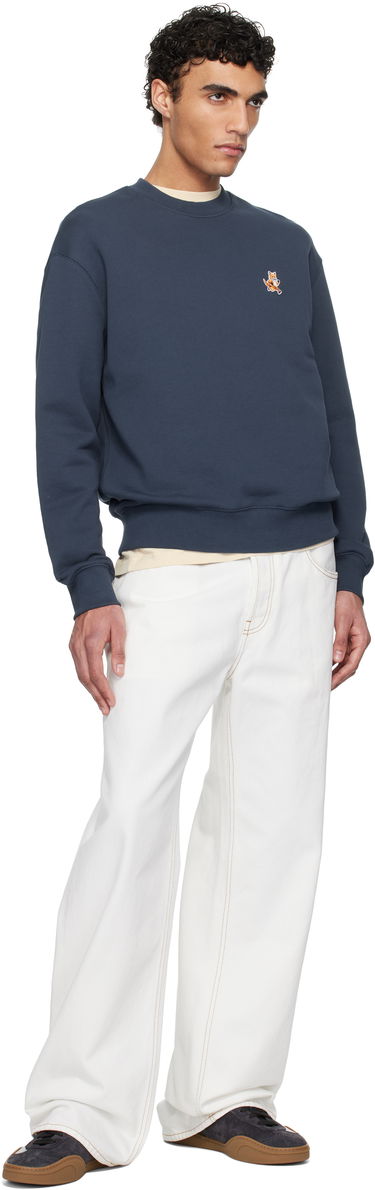 Sweatshirt MAISON KITSUNÉ Maison Kitsuné Speedy Fox Patch Comfort Sweatshirt Mörkblå | MM00313KM0321, 3