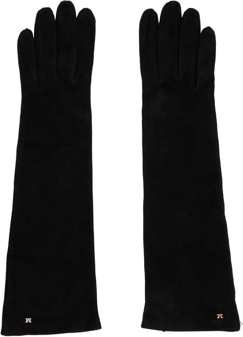 Handskar Max Mara Afideesuede Long Gloves Svart | 2524566013600