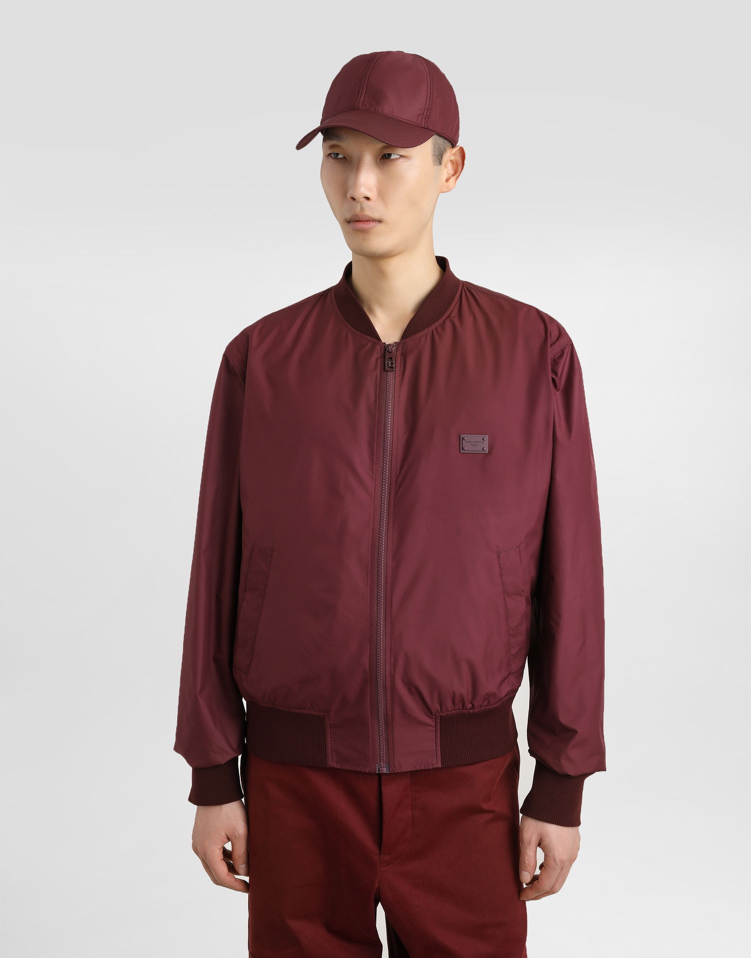 Bomberjacka Dolce & Gabbana Dolce & Gabbana Technical Fabric Bomber Jacket Bourgogne | G9BLMTFUS27R0108, 1