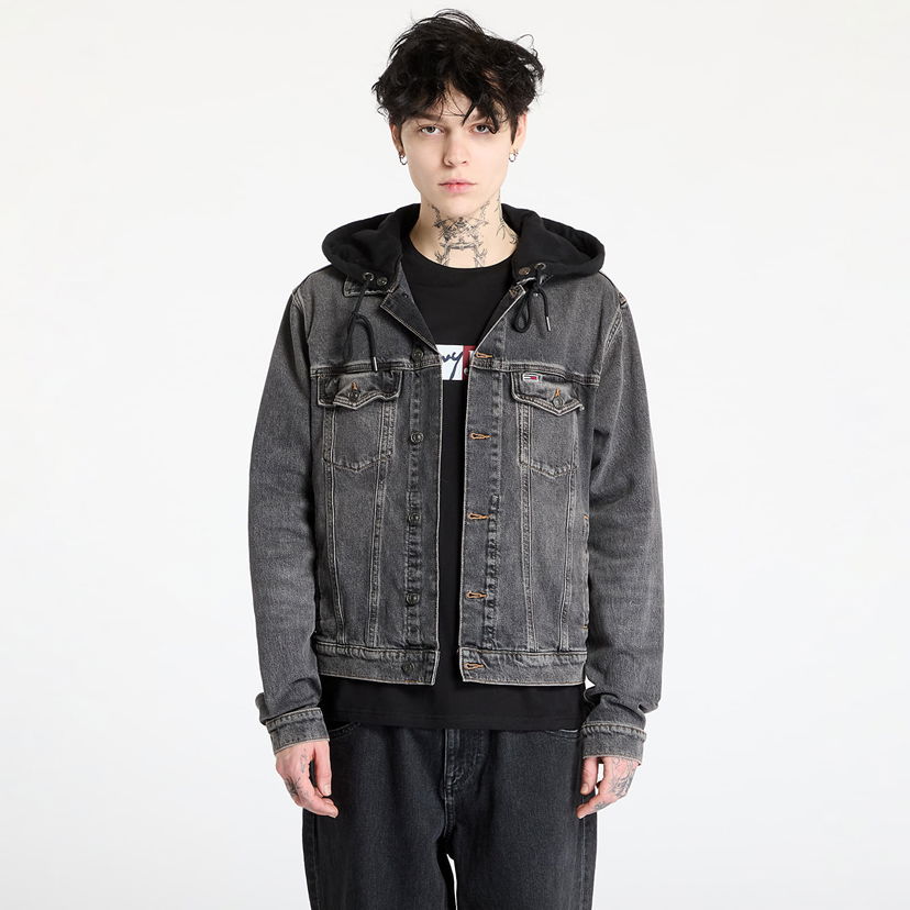 Jacka Tommy Hilfiger Tommy Jeans Hooded Ryan Regular Trucker Jacket Grå | DM0DM20621 1BZ