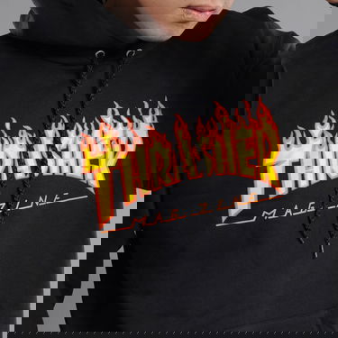 Sweatshirt Thrasher Flame Logo Hoody Svart | 017222, 2