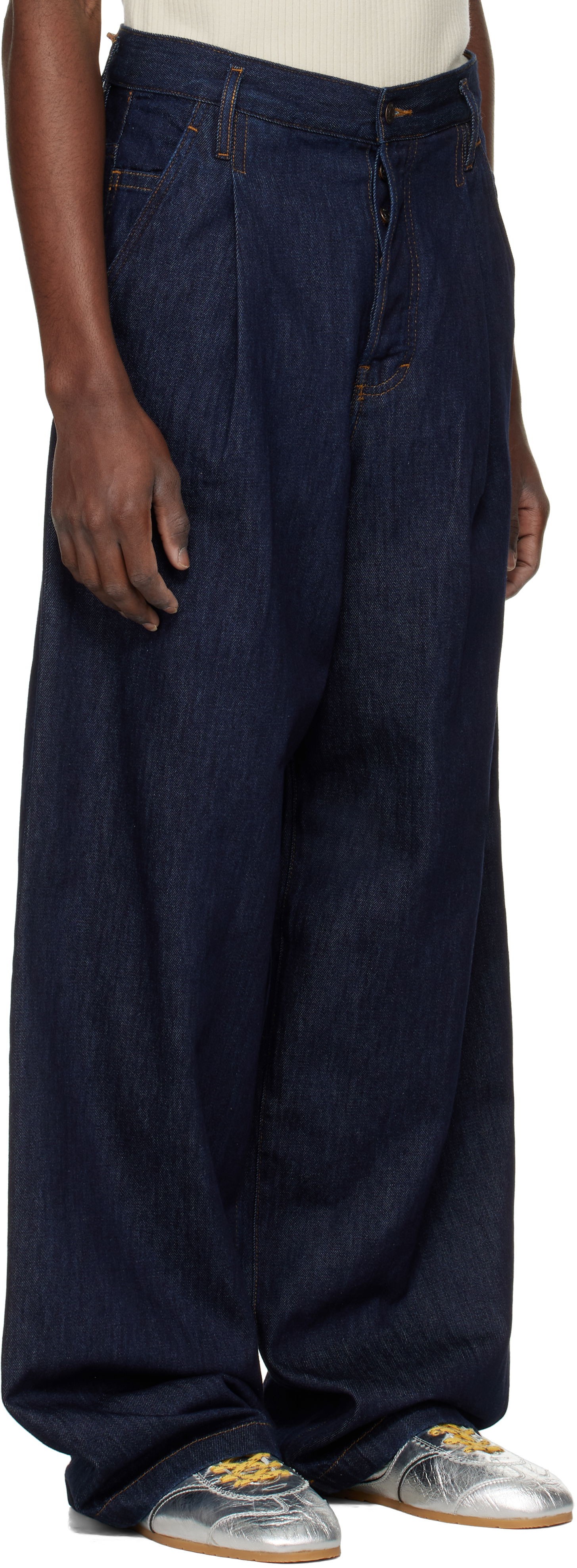 Jeans Dries Van Noten Dries Van Noten Pleated Jeans Blå | 251-020923-1552, 1