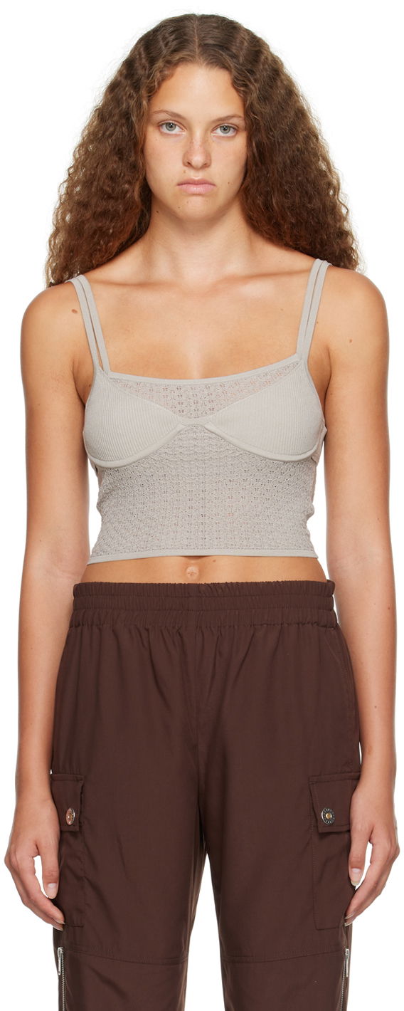 Linne Dion Lee Knit Tank Top Grå | A7722P23, 0
