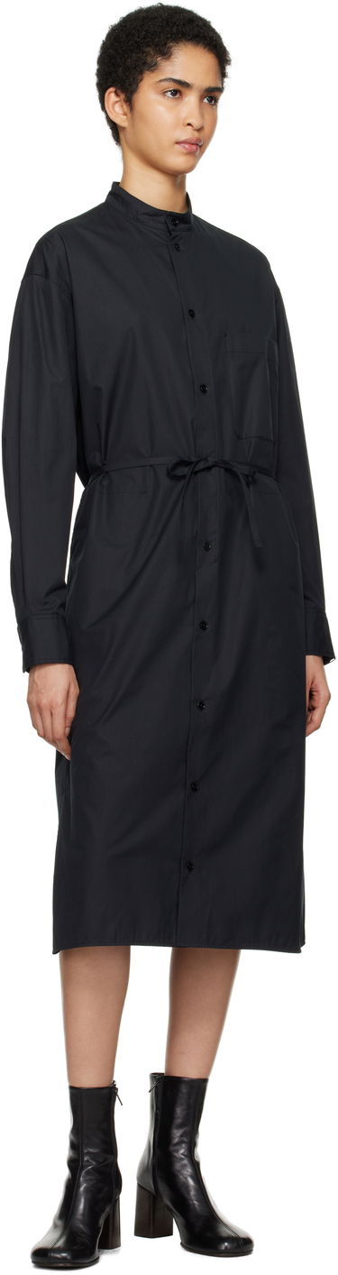 Klä LEMAIRE Lemaire Drawstring Midi Shirt Dress Svart | DR1087 LF839, 3
