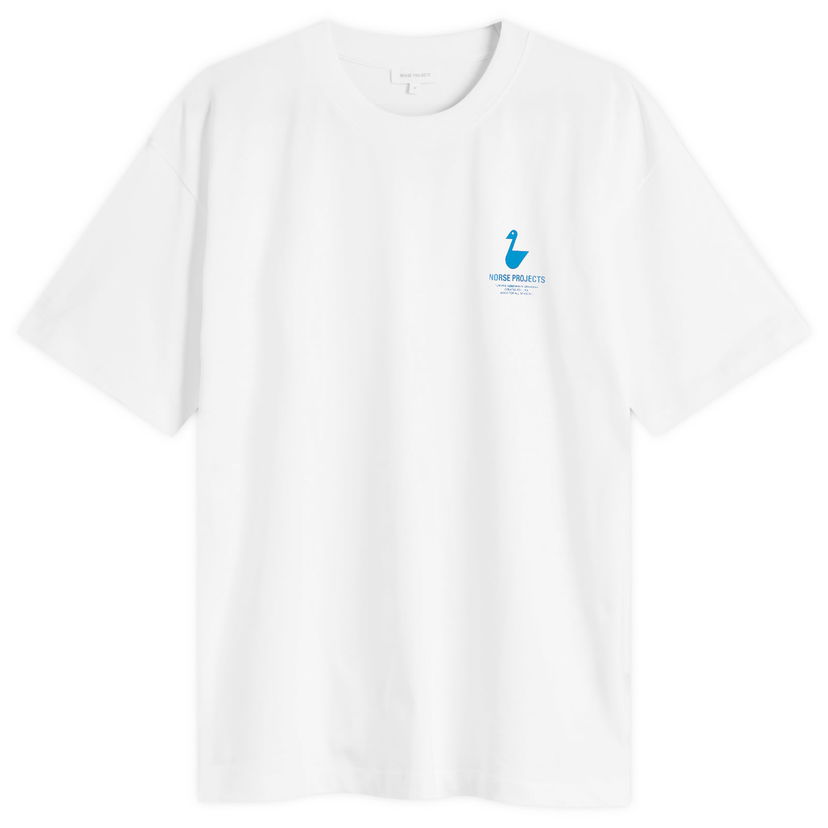 T-shirt NORSE PROJECTS Norse Projects Johannes Organic The Lakes Print T-Shirt, Size Large Vit | N01-0694-0001