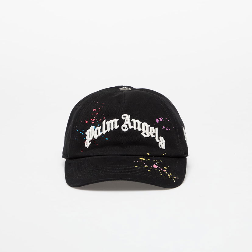 Keps Palm Angels Palm Angels Curved Logo Painted Cap Svart | PMLB104F25FAB0011084