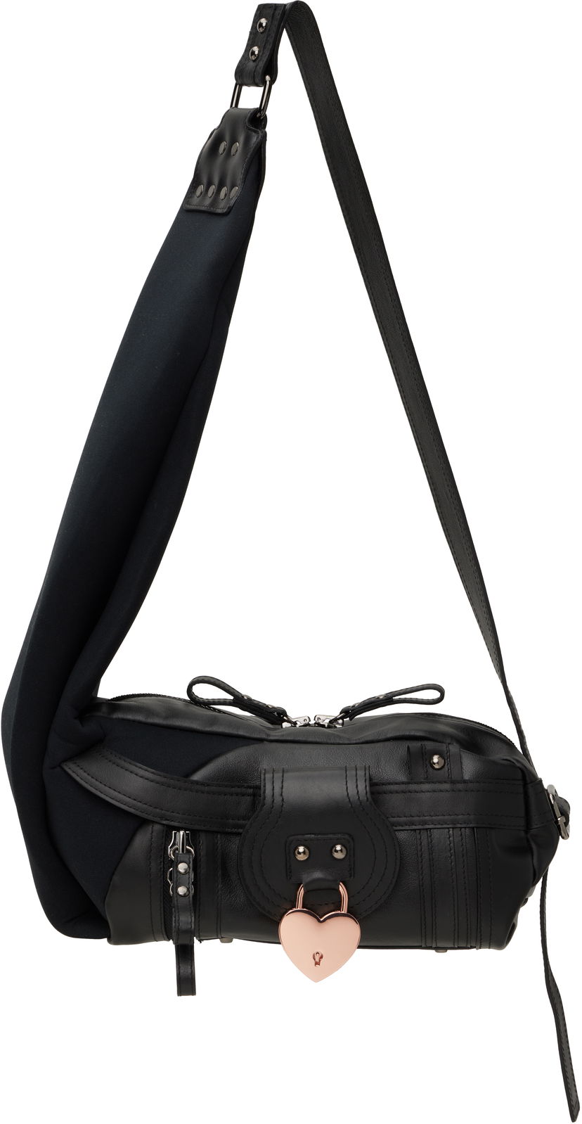Axelväska Ottolinger Ottolinger Mini Neoprene and Leather Shoulder Bag Svart | 12690052601