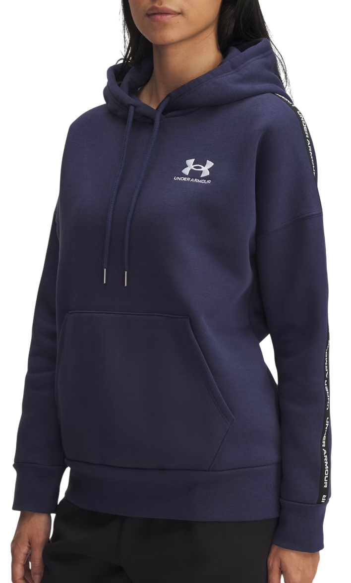 Sweatshirt Under Armour Hoodie Icon Fleece Taped Mörkblå | 6003708-403