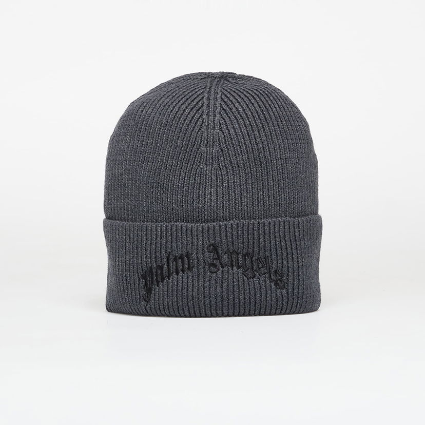 Mössa Palm Angels Curved Logo Beanie Anthracite/ Black Universal Svart | PMLC030F25KNI0021110