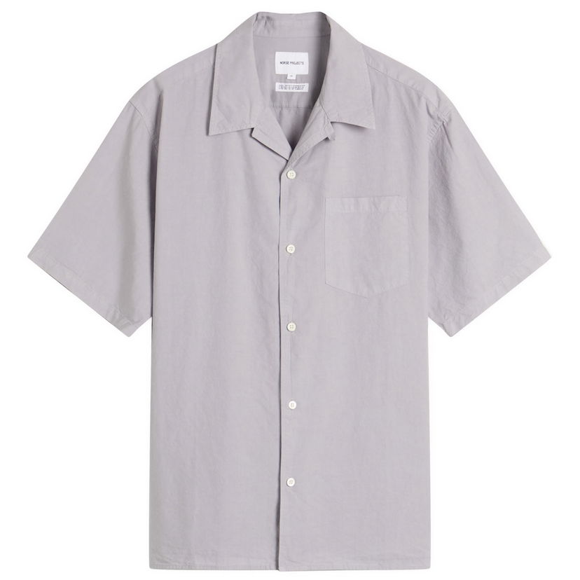 Skjorta NORSE PROJECTS Norse Projects Carsten Cotton Tencel Shirt, Size Large Grå | N40-0579-6017