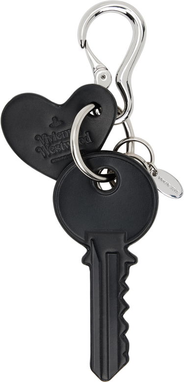 Nyckelringar Vivienne Westwood Vivienne Westwood Leather Key and Heart Keychain Svart | 8203012HU-L00AT-, 1