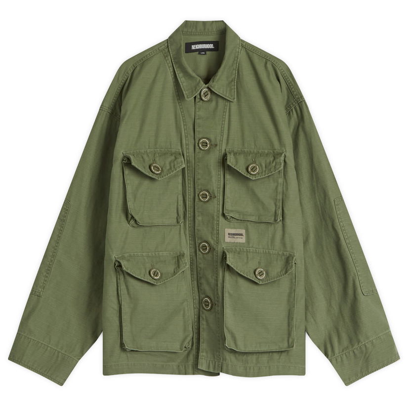 Jacka Neighborhood BDU Shirt, Size Large Grön | 251SPNH-SHM04-OLV