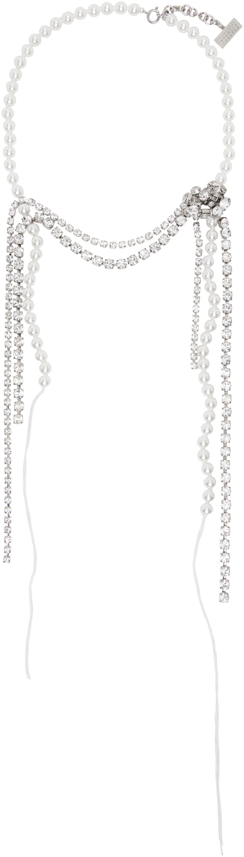 Halsband Maison Margiela MM6 Maison Margiela Object Trouve Pearl & Crystal Necklace Vit | SM7UU0082 P7352