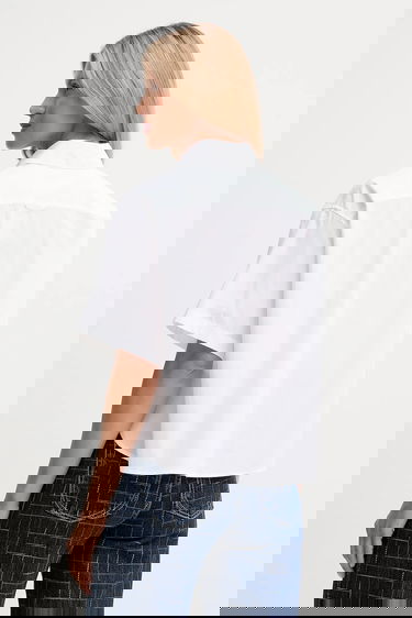 Skjorta KENZO Kenzo Relaxed Cropped Shirt Vit | FF62CH2469LH, 2