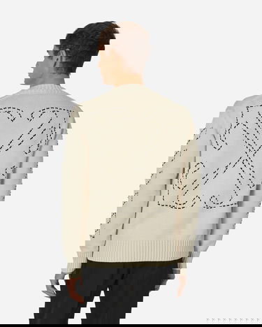 Sweater Off-White Stitch Arrows Diags Knit Sweater Beige Beige | OMHE172F23KNI001 6110, 3