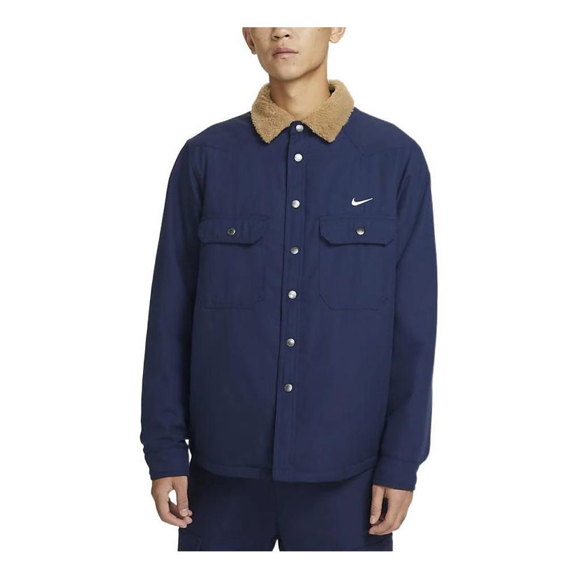 Jacka Nike SB SB Padded Flannel Jacket Blå | DQ6329-410