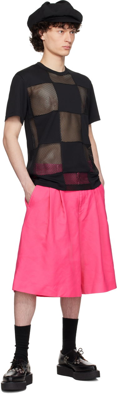 T-shirt Comme des Garçons Homme Plus Piqué & Mesh Panel T-Shirt Svart | PO-T006-051, 3
