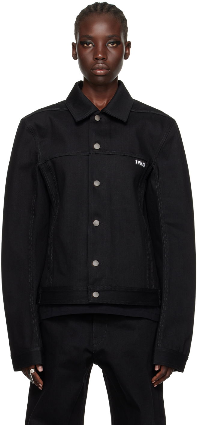 Jacka Rick Owens SSENSE x TVHKB Edition Denim Jacket Svart | RN02C4758 HBLKP5, 0
