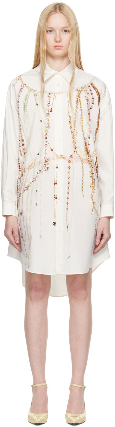 Klä Maison Margiela MM6 Maison Margiela Pearl Print Shirt Dress Vit | S62CT0250 M35462, 0